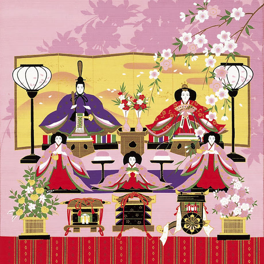 50cm Irodori Jiki Furoshiki | Hina Matsuri