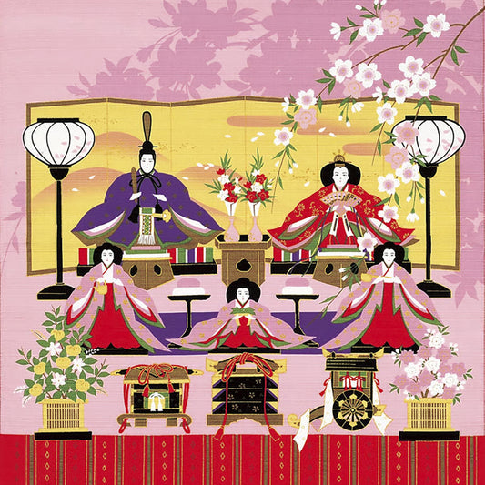 50cm Irodori Jiki Furoshiki | Hina Matsuri