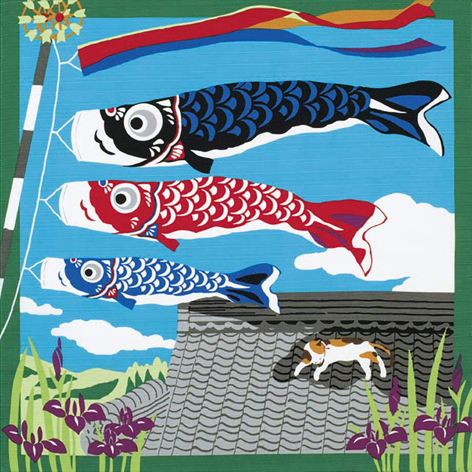50cm Furoshiki | Mikeneko Koi Nobori