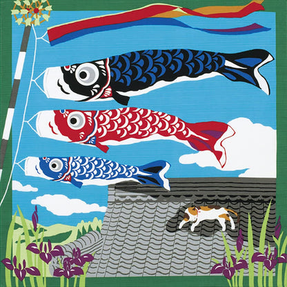 50cm Furoshiki | Mikeneko Koi Nobori