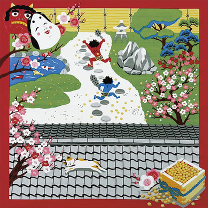 50cm Furoshiki | Mikeneko Setsubun