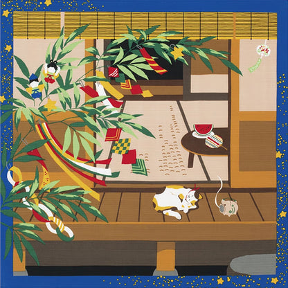 50cm Furoshiki | Mikeneko Tanabata