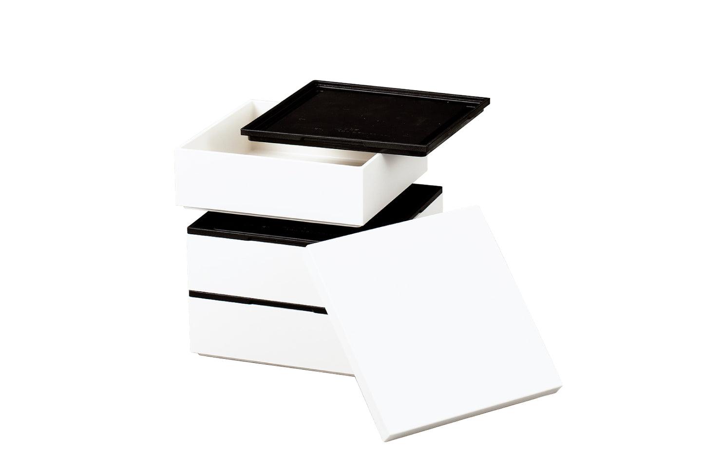 3-tier Microwave Safe Picnic Bento | White