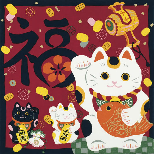 68cm Lucky Furoshiki | Maneki Neko