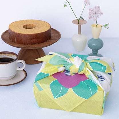 70cm Hime Musubi Furoshiki | Tsubaki (Light Yellow)