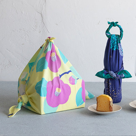 70cm Hime Musubi Furoshiki | Tsubaki (Light Yellow)