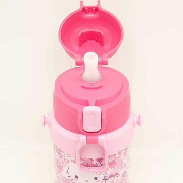 Hello Kitty Stainless Steel Water Bottle | Sakura, 450ml (with straw)