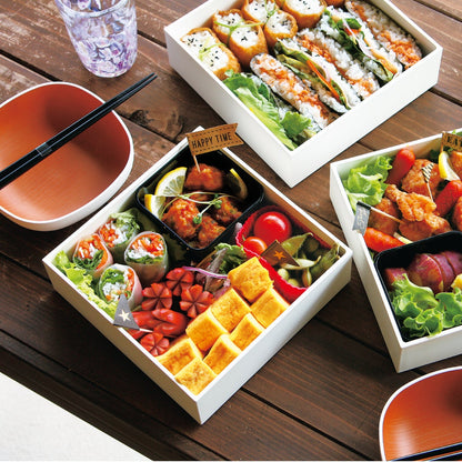 3-tier Microwave Safe Picnic Bento | White