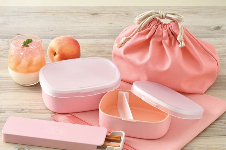 Drawstring Bento Bag (peach)