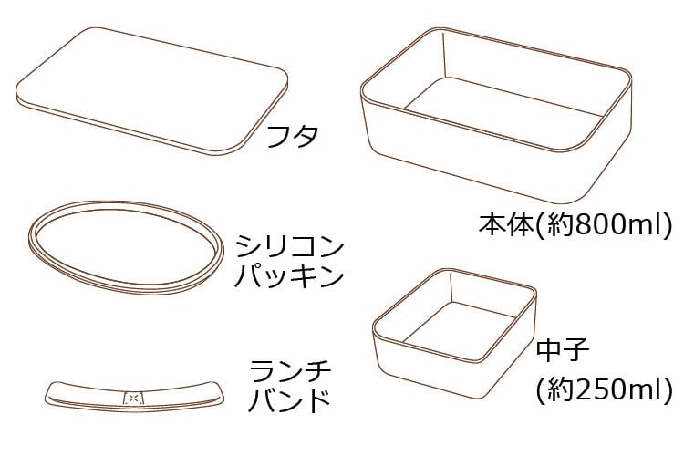 Woodgrain Bento | Tochi, 800mL