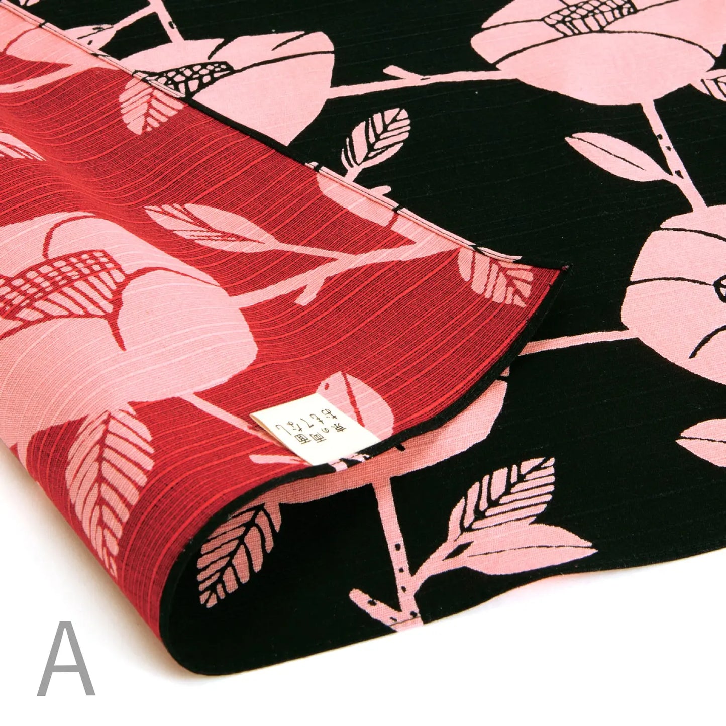 50cm Reversible Furoshiki | Tsubaki (black & red)