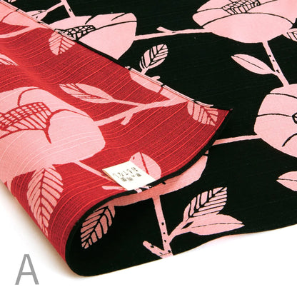 50cm Reversible Furoshiki | Tsubaki (black & red)