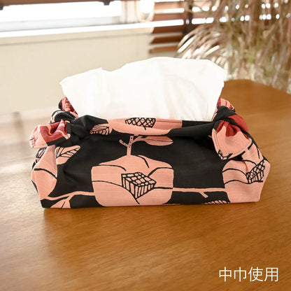 50cm Reversible Furoshiki | Tsubaki (black & red)