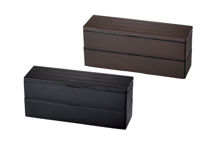 Woodgrain Bento | Kuro Mokume, 2 tiers, 840mL