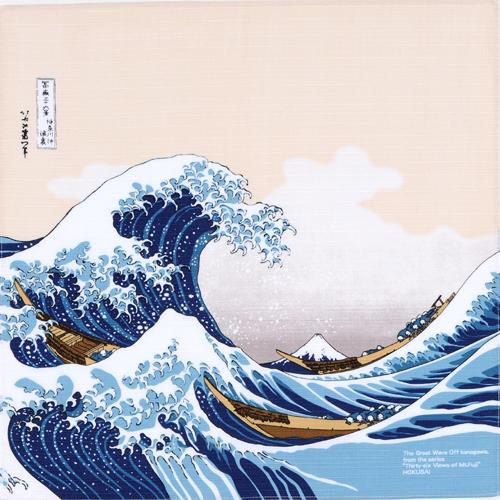 48cm Ukiyo-e Furoshiki | Kanagawa Namiura