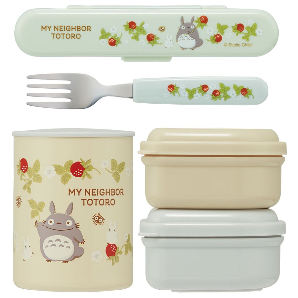 Totoro Raspberry Thermal Lunch Set