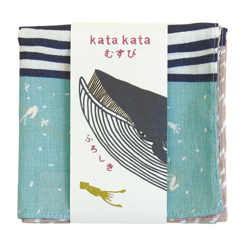 50cm Kata Kata Musubi Furoshiki | Whale Blue