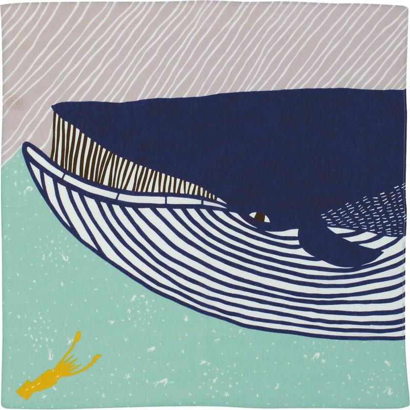 50cm Kata Kata Musubi Furoshiki | Whale Blue