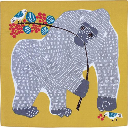 50cm Kata Kata Musubi Furoshiki | Gorilla (yellow)
