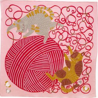 50cm Kata Kata Musubi Furoshiki | Neko to Keito (Pink)