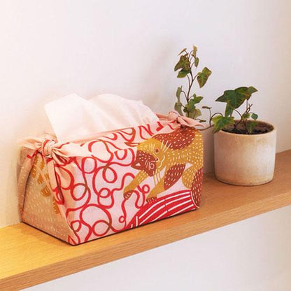 50cm Kata Kata Musubi Furoshiki | Neko to Keito (Pink)