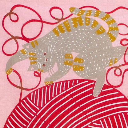 50cm Kata Kata Musubi Furoshiki | Neko to Keito (Pink)
