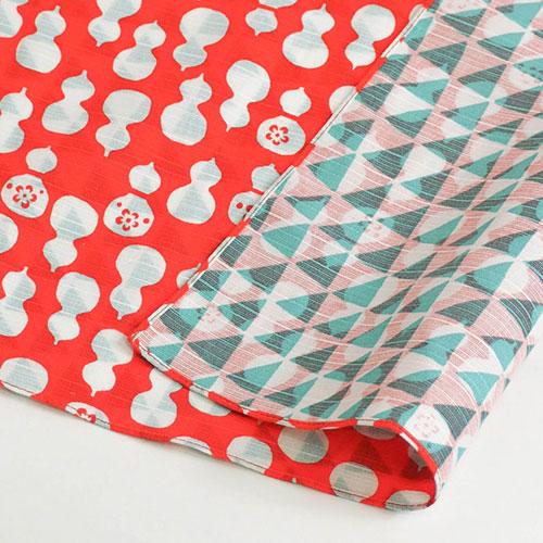 48cm Double Sided Furoshiki | Gourd Scales Blue & Vermillion
