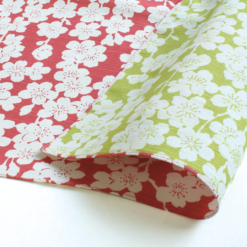 48cm Isa Monyo Reversible Furoshiki | Shidare Pink/Green