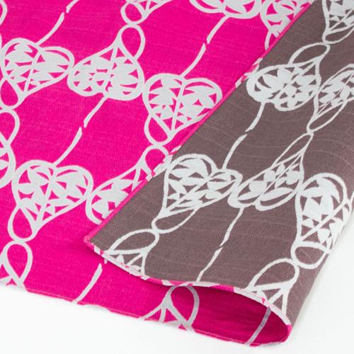 48cm Isa monyo Reversible | Heart Vine Pink/Brown