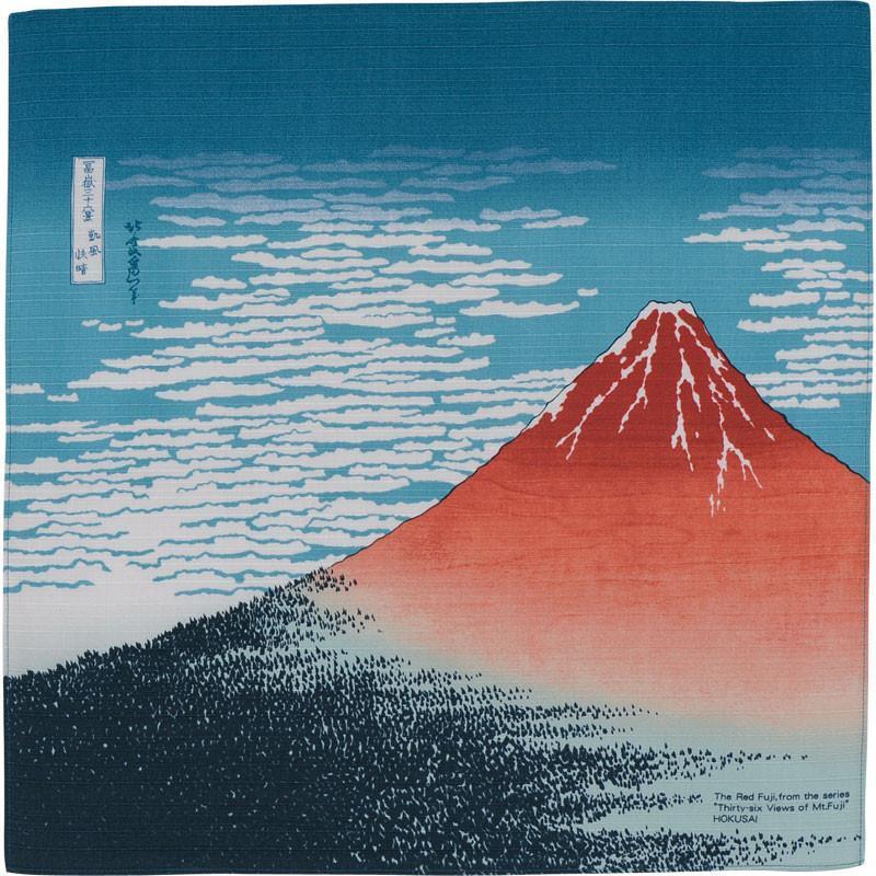 104cm Ukiyo-e Furoshiki | Aka Fuji