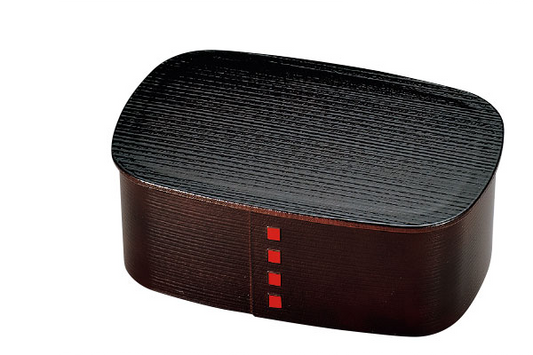 Nuri Wappa Wood Tone One Tier Bento Box | Dark Wood