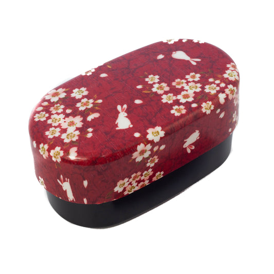 Sakura Rabbit Oval Bento Box 830mL | Red