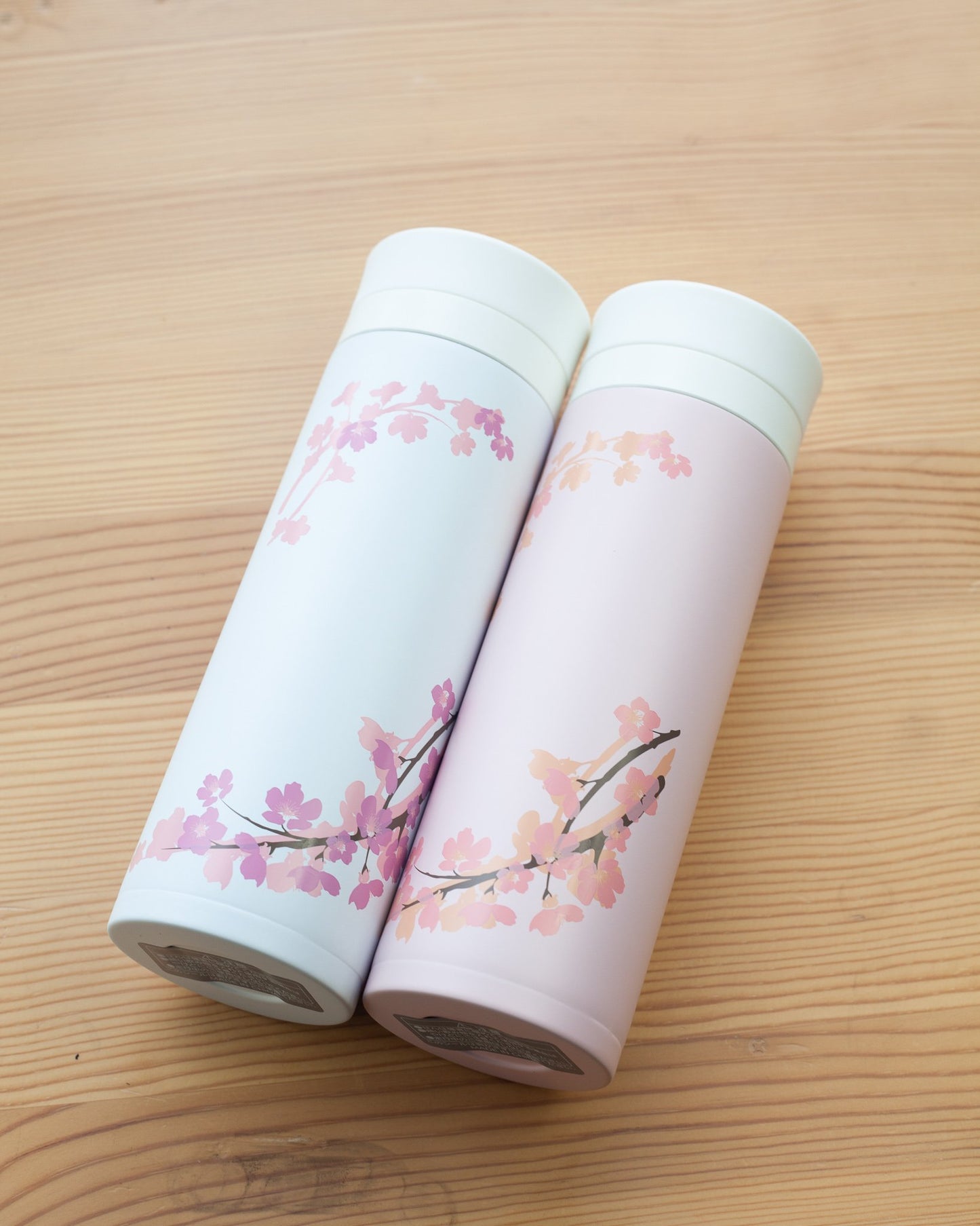 Sakura Stainless Steel Bottle | White