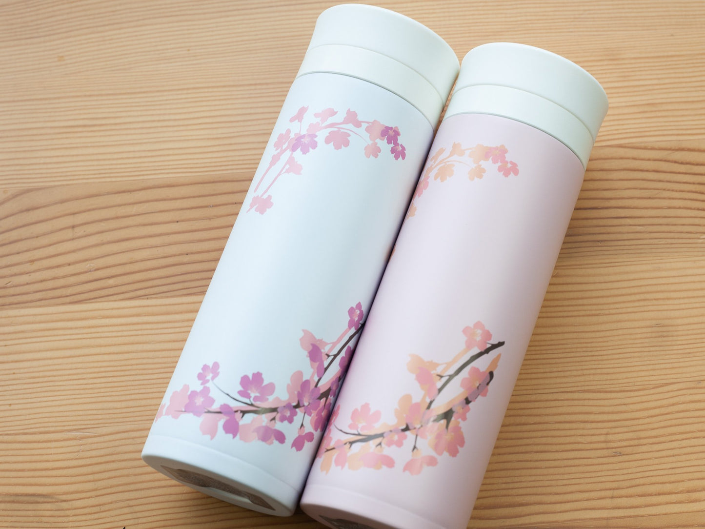 Sakura Stainless Steel Bottle | White