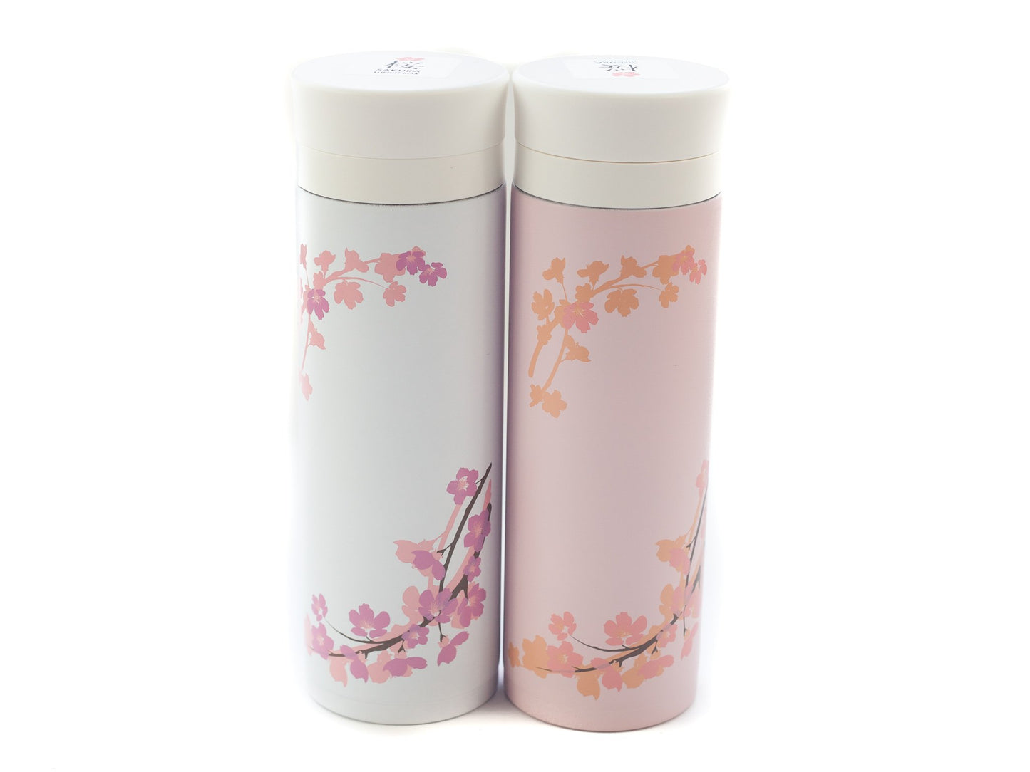 Sakura Stainless Steel Bottle | White