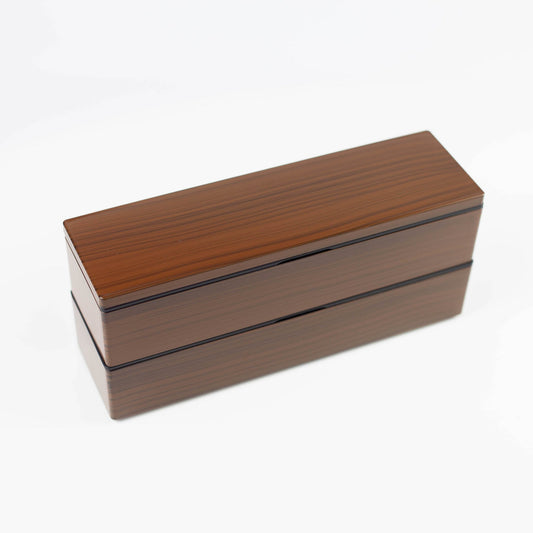 Slim Mokume Bento Box (840mL) | Light Brown