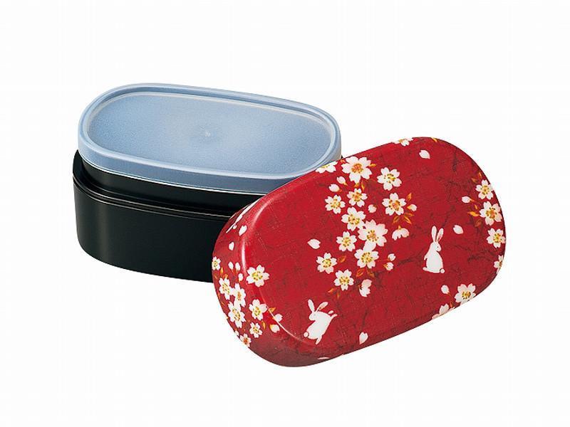 Sakura Usagi Bento Box Rond | Red