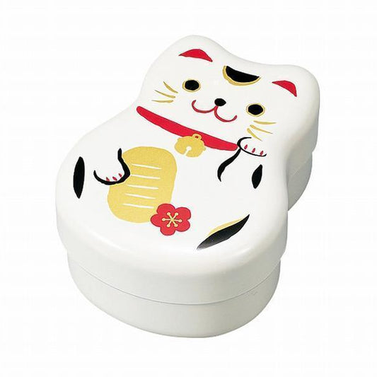 Maruko Cat 2-stack Bento Box | White