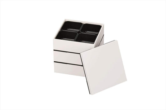 White Three Tier Picnic Bento Box 15cm