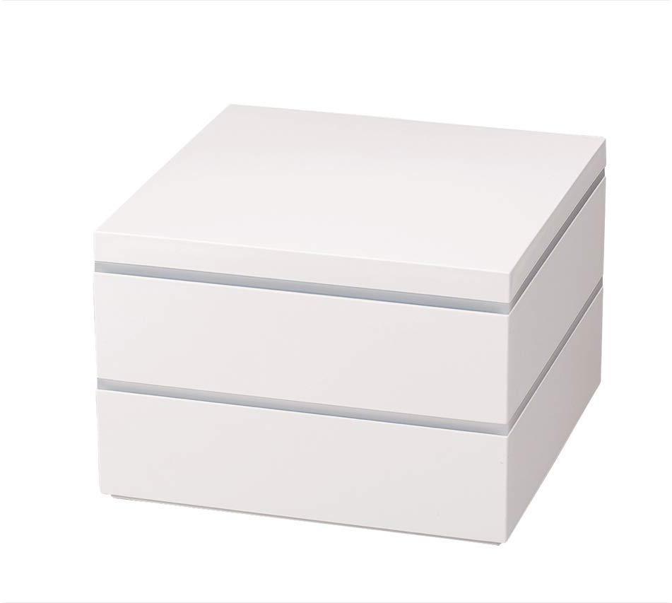 White Two Tier Picnic Bento Box 21cm
