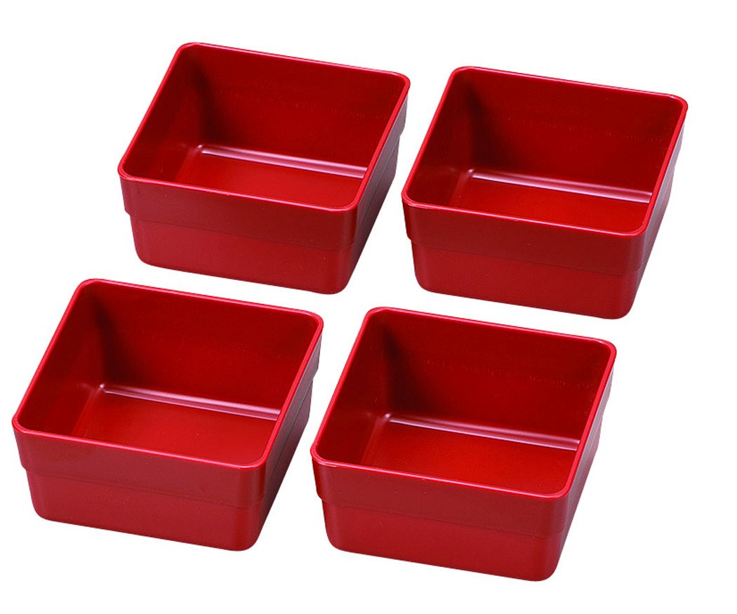 Inner Compartment Set for 2-tier Ojyu Picnic Bento | Red, 15cm