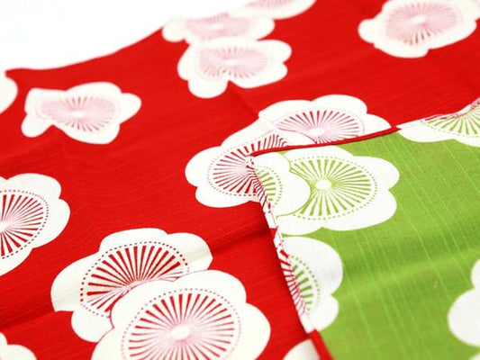 48cm Isa Monyo Reversible Furoshiki | Ume Red/Green