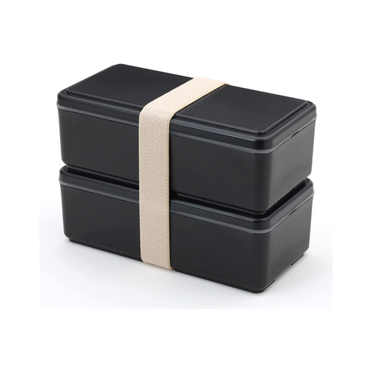 Gel-Cool Two Tier Rectangle Bento Box | Black (1000mL)