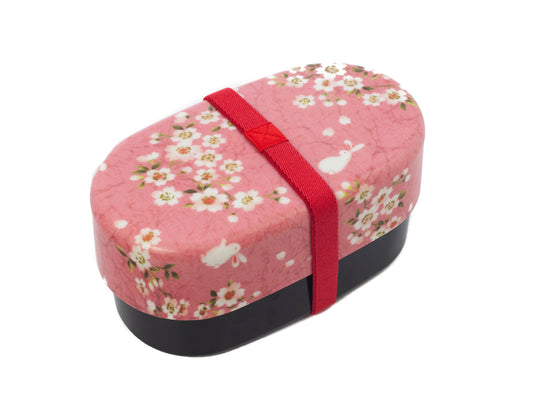 Sakura Rabbit Oval Bento Box 830mL | Pink