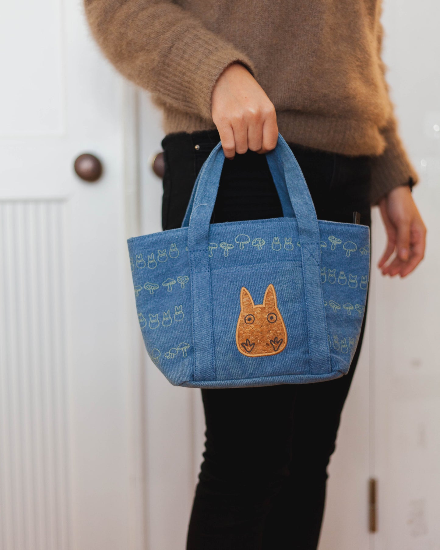 Totoro Tote Bag | Denim x Cork, Light