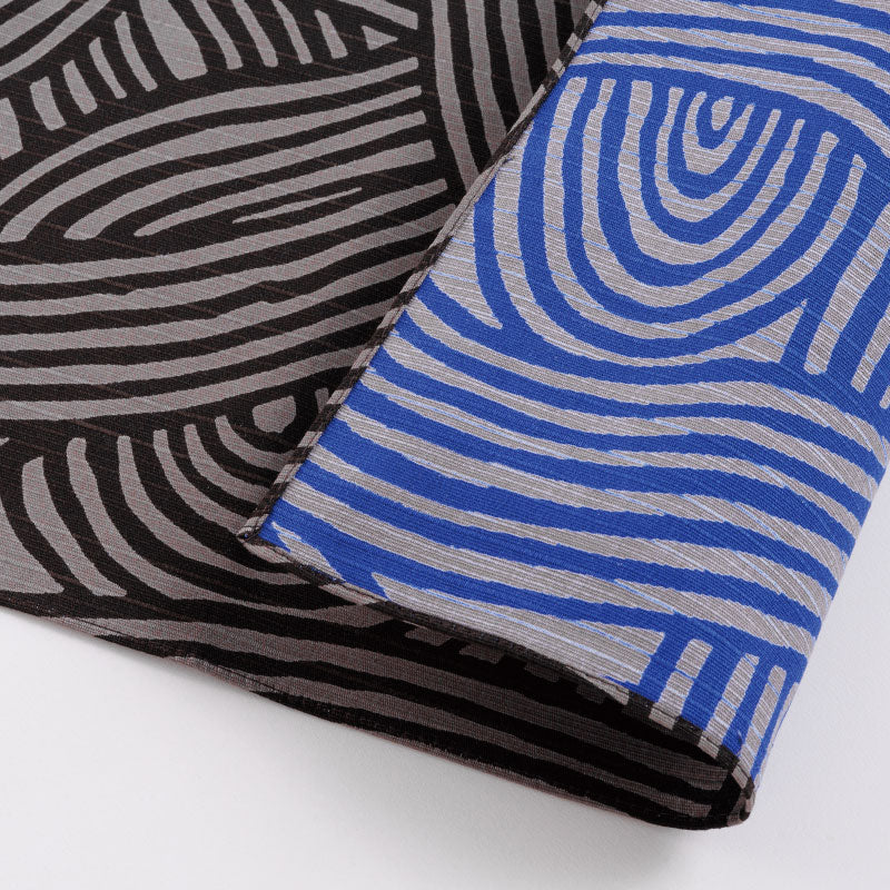 Isa Monyo Reversible Furoshiki 104cm | Knot Gray & Blue