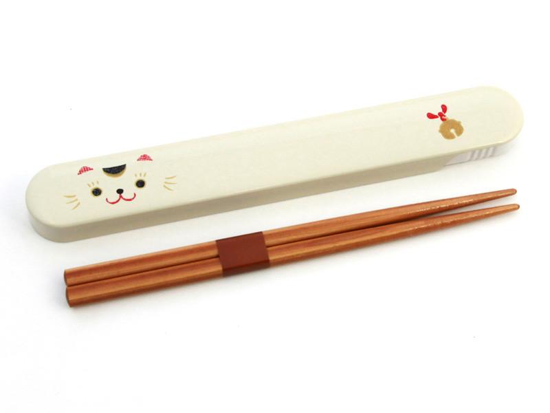 Kao Neko Chopsticks Set | White