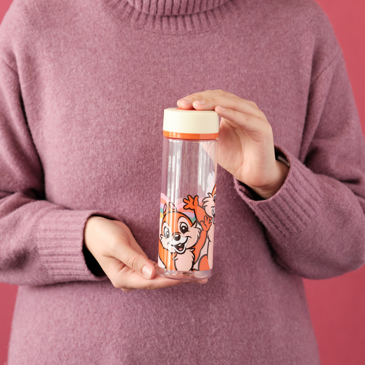 Clear Water Bottle | Retro Chip and Dale, 400mL