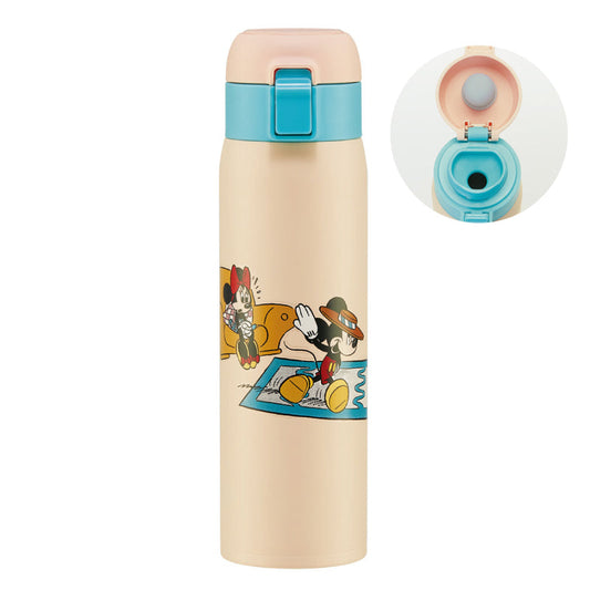 Retro Mickey and Minnie Stainless Steel One-Touch Bottle 480ml