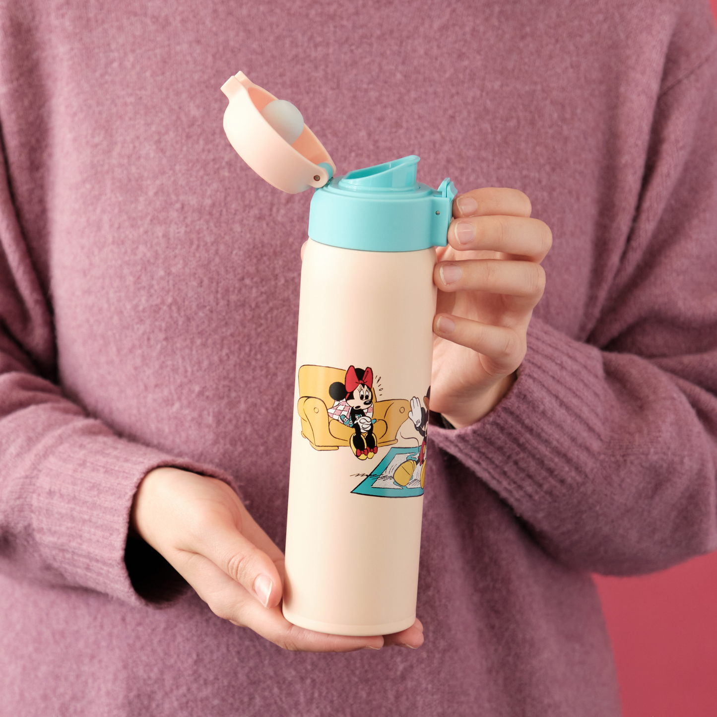 Stainless Steel Bottle | Retro Mickey and Minnie, 480mL